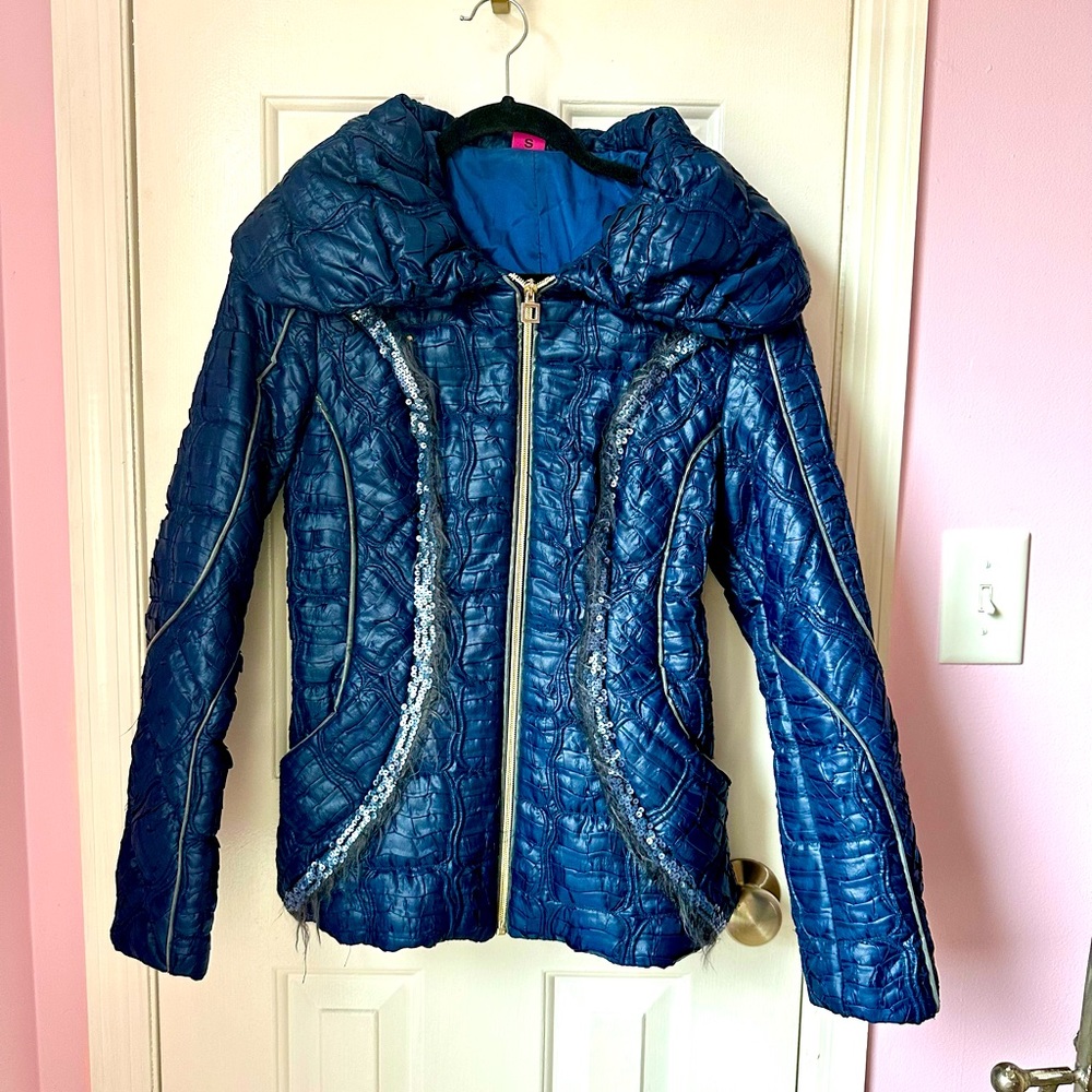 Save the Queen Blue Quilted Jacket